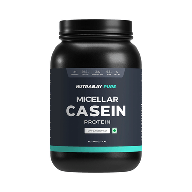 Nutrabay Pure Micellar Casein Protein | Powder For Muscle Recovery & Immunity | Unflavoured