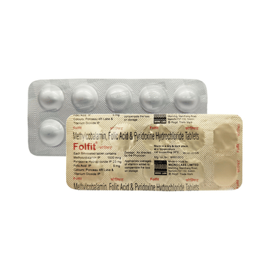 Folfit Tablet with Mecobalamin, Folic Acid & Pyridoxine Hydrochloride