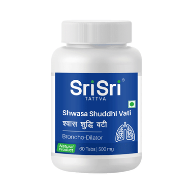 Sri Sri Tattva Shwasa Shuddhi Vati 500mg | Acts as a Bronchodilator | Supports Respiratory Health