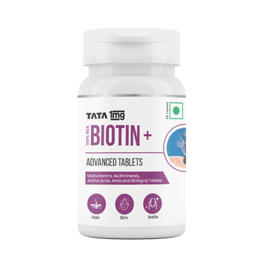 Tata 1mg Biotin + Advanced Tablet For Healthy And Strong Hair | With Multiminerals, Multivitamins & Amino Acids