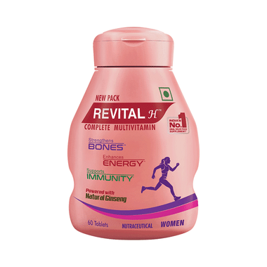 Revital H Woman Tablet With Multivitamins, Calcium, Zinc & Natural Ginseng | For Daily Immunity, Strong Bones & Energy