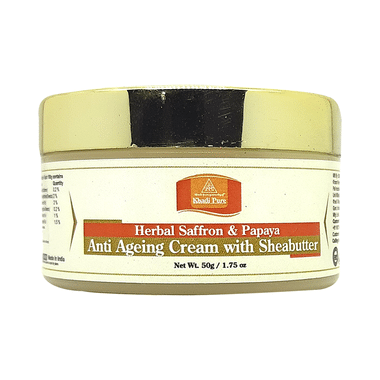 Khadi Pure Herbal Saffron & Papaya Anti Ageing Cream with Sheabutter