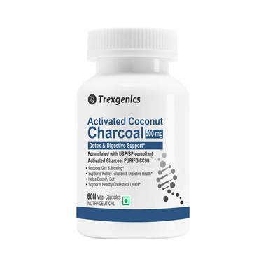 Trexgenics Activated Coconut Charcoal 500mg Capsule