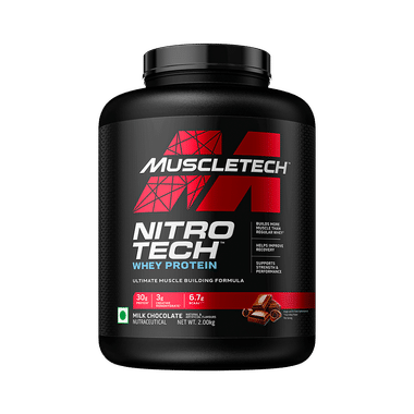 Muscletech Nitro Tech Whey Protein For Muscle Recovery | Flavour Powder Milk Chocolate