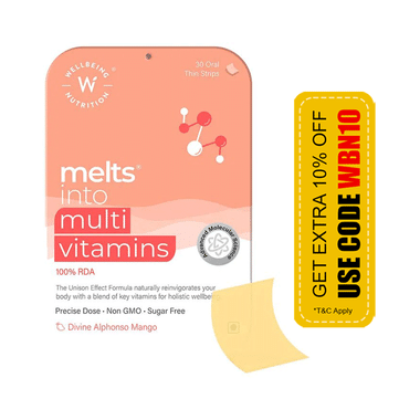 Wellbeing Nutrition Melts Into Multi Vitamins | Oral Thin Strip for Immunity | Sugar Free