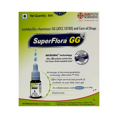 Superflora GG Oral Drops | Probiotic Support For Children | Neutral Taste | Supports Gut Health & Immunity