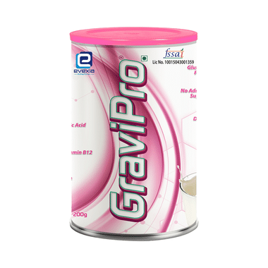 Evexia GraviPro With DHA, Iron & Folic Acid For Nutrition During Pregnancy | Flavour Vanilla Powder