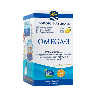 Nordic Naturals Omega 3 Fish Oil 690mg | Soft Gel for Brain, Heart & Immunity | Flavour
