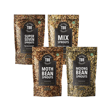 TBH Combo Pack Of Super Seven Sprouts, Mix Sprouts, Moth Bean Sprouts, Moong Bean Sprout (290gm Each)