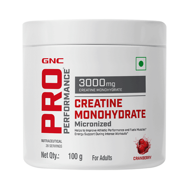 GNC Pro Performance Creatine Monohydrate 3000mg For Performance, Muscle Support & Energy | Powder Cranberry