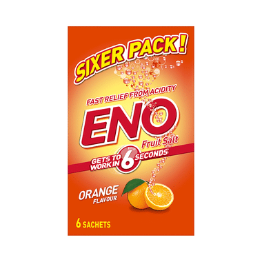 Eno Fruit Salt Sachet | Ayurvedic Acidity Relief Formula (5gm Each) | Flavour Orange