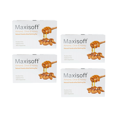 Maxisoft Almond,Olive & Honey Natural Handcrafted Bathing Bar (100gm Each)