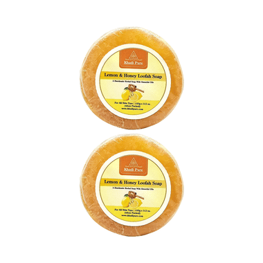 Khadi Pure Lemon & Honey Loofah Soap (125gm Each)