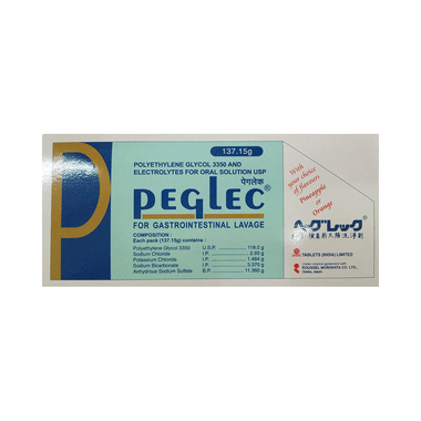 Peglec Powder With Polyethylene Glycol & Electrolytes For Gastrointestinal Lavage