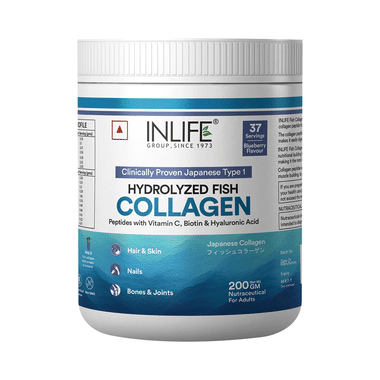 Inlife Japanese Marine Collagen Supplements| Fish Collagen Powder For Skin & Hair Blueberry