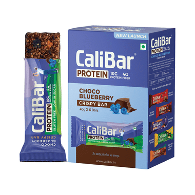 CaliBar Protein Crispy Bar (40gm Each) Choco Blueberry