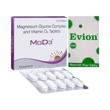 Combo Pack Of Evion 400mg Capsule (20) & MGD3 Tablet (10)