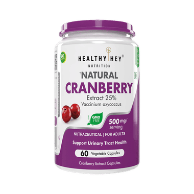 Healthy Hey Nutrition Natural Cranberry Extract 25% Vegetable Capsule