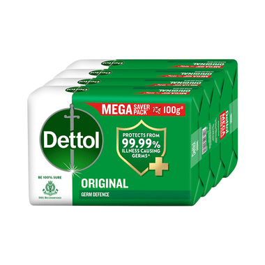 Dettol Original Germ Protection Mega Saver Pack of Bathing Soap Bar (100gm Each)