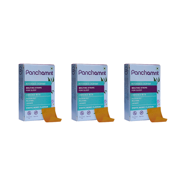 Panchamrit Melatonin-5mg Strip for Sleep with Ayurvedic Herbs| Natural Sleep Aid (30 Each)