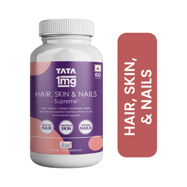 Tata 1mg Hair, Skin & Nails Supreme Collagen, Biotin, Zinc, Iron and Vitamin B Capsule