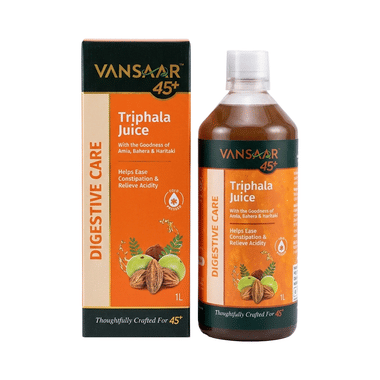 Vansaar 45+ Triphala Juice | Long term Constipation Relief Medicine &100% Ayurvedic Medicine for Gut