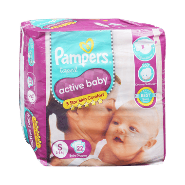 Pampers Active Baby With Comfortable Fit | Size Diaper Small