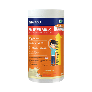 Gritzo SuperMilk Daily Nutrition 7-12 Yrs Boy Height+ Vanilla