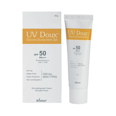 UV Doux Silicone Sunscreen Gel SPF 50 PA+++ | Oil-Free, Matte Finish & Water-Resistant With Free Face Cleanser