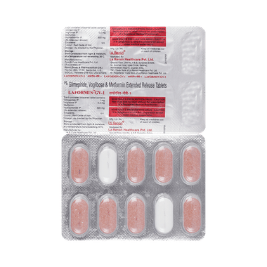 Laformin GV 1mg/500mg/0.2mg Tablet ER
