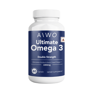 AIWO Ultimate Omega 3 Double Strength Fish Oil 1000mg For Heart Health | Capsule