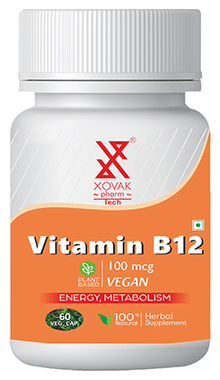 Pharmtech Vitamin B12 100mcg Vegan Capsule for Energy & Metabolism