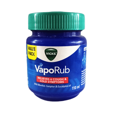 Vicks Vaporub Balm With Menthol, Camphor & Eucalyptus Oil | Relieves 6 Symptoms Of Cough & Cold