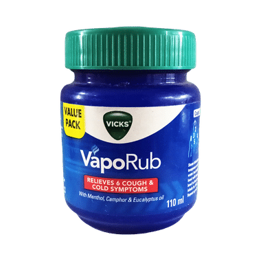 Vicks Vaporub Balm With Menthol, Camphor & Eucalyptus Oil | Relieves 6 Symptoms Of Cough & Cold | Goodness Of Ayurveda