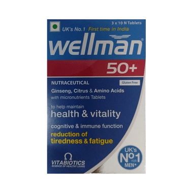 Wellman 50+ Health Supplement for Men | Health & Vitality | Tiredness & Fatigue Tablet