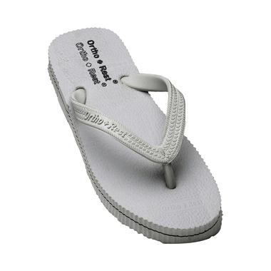 Ortho + Rest Unisex Hawaii Chappal Orthopedic Comfort, Bathroom Rubber Flip-Flops Lightgrey 10