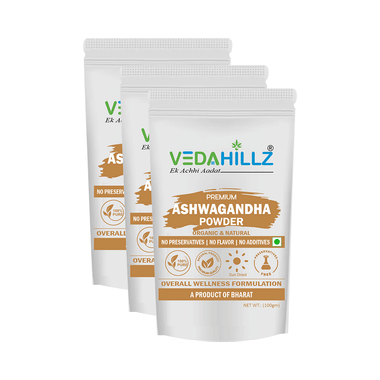 Vedahillz Premium Ashwagandha Powder (100gm Each)