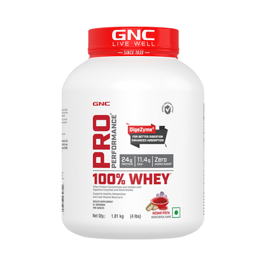 GNC Pro Performance 100% Whey Protein |  With Digestive Enzymes & Electrolytes | For Metabolism & Lean Muscles Recovery | Flavour Powder Kesar Pista