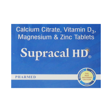 Supracal HD Tablet With Calcium, Vitamin D3, Magnesium & Zinc | For Bone & Teeth Health