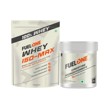 Fuel One Combo Pack Of Iso-Max Whey Protein Isolate 31gm (1kg) & Creatine Monohydrate (100gm)