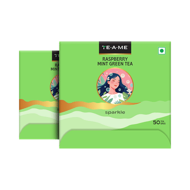 TE-A-ME Sparkle Raspberry Mint Green Tea Bags (50 Each)
