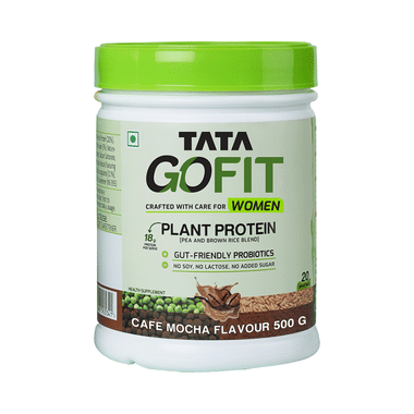 Tata Go Fit Plant Protein for Women, Gut-Friendly Probiotics Cafe Mocha