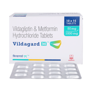 विल्डागार्ड एम 1000mg/50mg टैबलेट