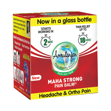 Amrutanjan Maha Strong Pain Balm | Helps Relieve Headache, Knee Pain, Shoulder Pain, Back Pain & Neck Pain