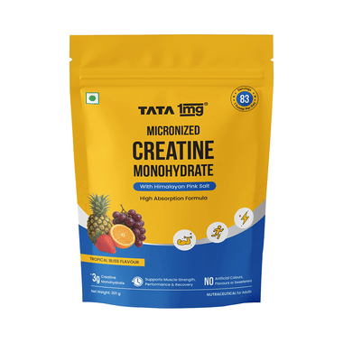 Tata 1mg Micronised Creatine Monohydrate High Absorption Formula Powder | Flavour Tropical Bliss