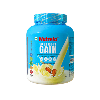 Patanjali Nutrela Weight Gain Supplement With Glutamine, Protein & Permitted Botanical Extracts | Powder Banana