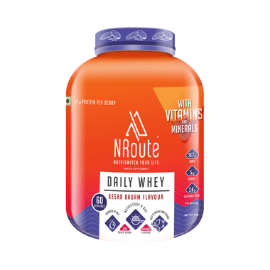 Nroute Daily Whey Protein Powder Kesar Badaam