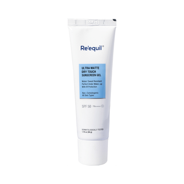 Re'equil Ultra Matte Dry Touch Sunscreen Gel With IR Protection | SPF 50 PA++++ | Water/Sweat-Resistant