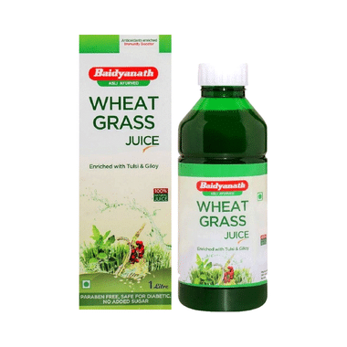 Baidyanath (Jhansi) Wheat Grass Juice | Enriched with Tulsi & Giloy for Immunity