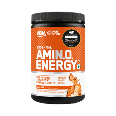 Optimum Nutrition (ON) Essential Amino Acids Energy Powder For Focus & Muscle Recovery | Flavour Orange